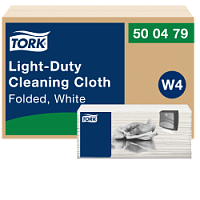 Нетканий матеріал для протирання в серветках Tork Premium для видалення незначних забруднень, білий, 120 листів