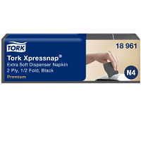 Серветки Tork Xpressnap Premium Extra Soft для диспенсера, чорні, 2 шари, 1000 шт
